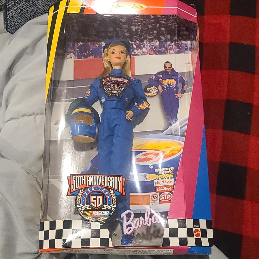 New Nascar 50th anniversary barbie Box Damaged Last One